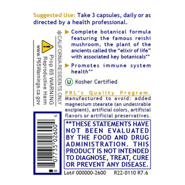 Premier Research Labs, Reishi Immune™, 90 Plant-Source Capsules UPC 807735026004 | Hilife Vitamins