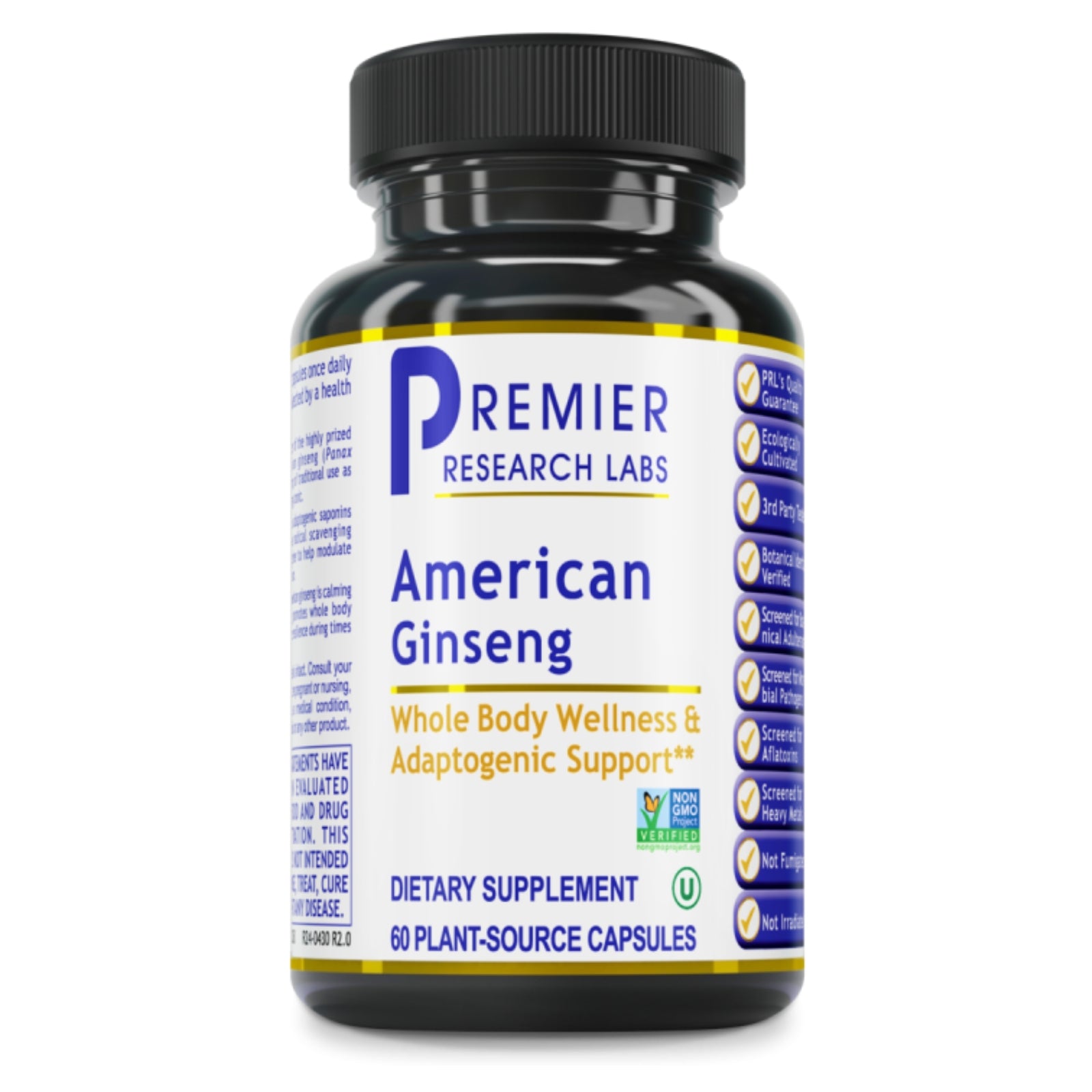 Premier Research Labs, American Ginseng, 60 Plant-Source Capsules UPC 807735028503 | Hilife Vitamins