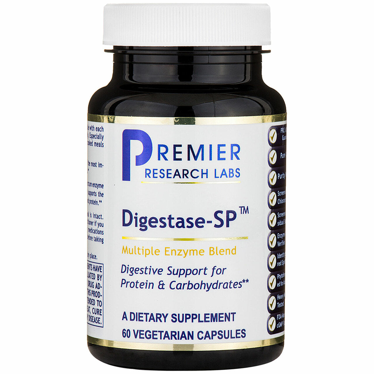 Premier Research Labs, Digestase-SP, 60 Vegetarian Capsules UPC 807735029449 | Hilife Vitamins