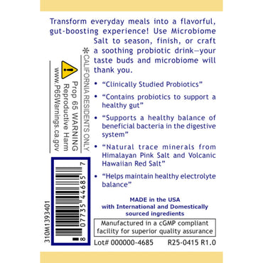 Premier Research Labs, Microbiome Salt, 12 oz (340 g) UPC 807735446857 | Hilife Vitamins