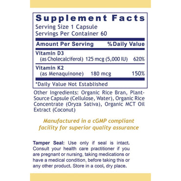 Premier Research Labs, Premier Vegan Vitamin D3 + K2, 60 Plant-Source Capsules UPC 807735712105 | Hilife Vitamins