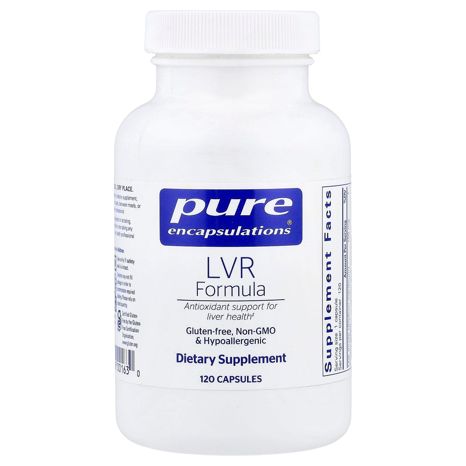 Pure Encapsulations, LVR Formula, 120 Capsules UPC 766298001630 | Hilife Vitamins