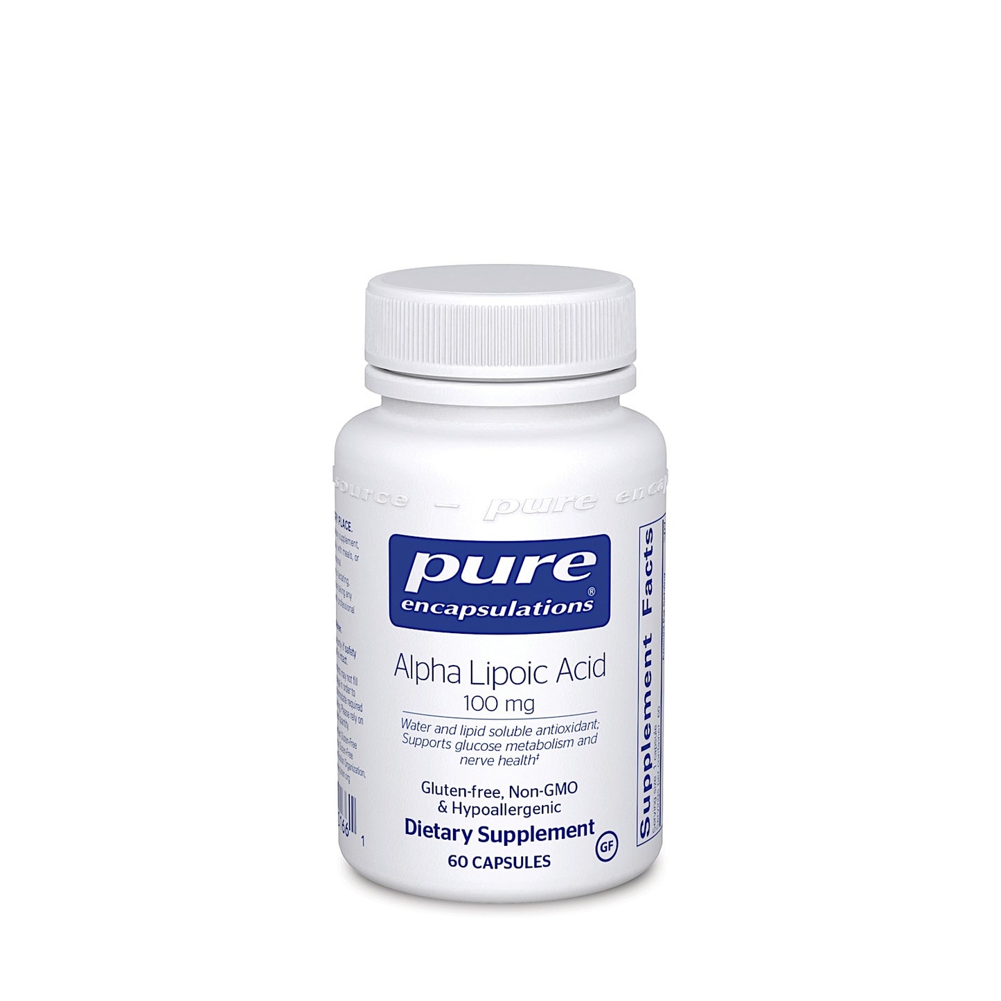 Pure Encapsulations, Alpha Lipoic Acid 100 mg, 60 Capsules UPC 766298001661 | HiLife Vitamins