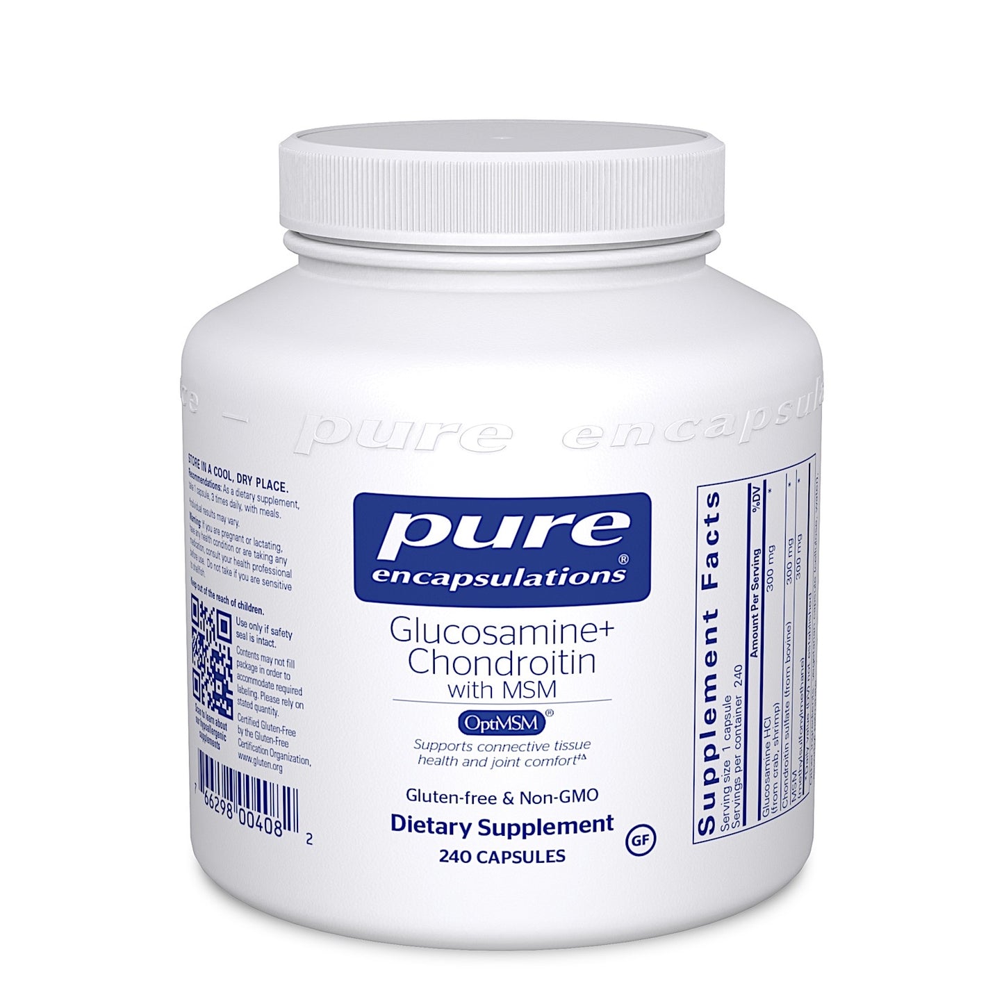 Pure Encapsulations, Glucosamine Chondroitin W/ MSM, 240 Capsules UPC 766298004082 | HiLife Vitamins