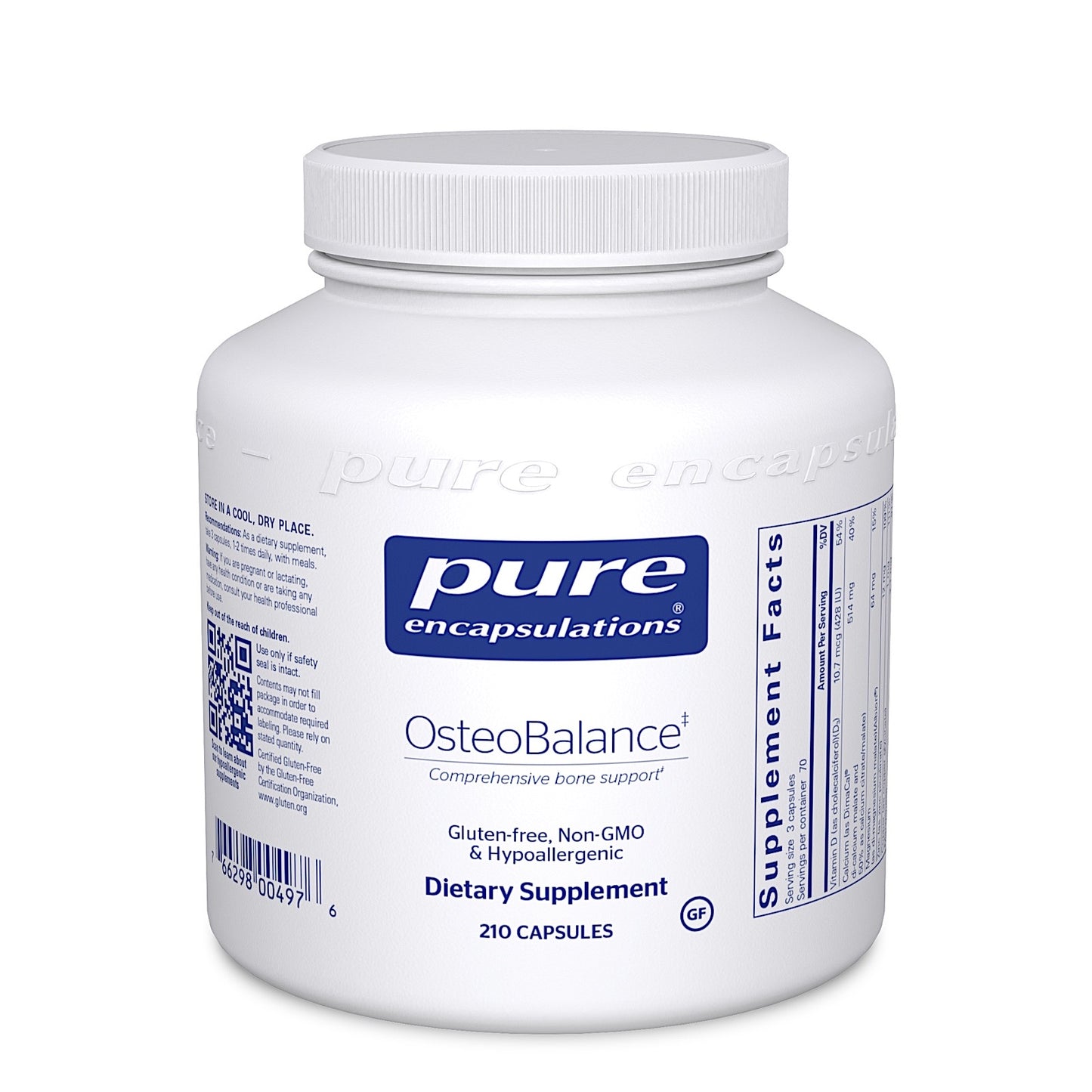 Pure Encapsulations, Osteobalance, 210 Capsules UPC 766298004976 | HiLife Vitamins