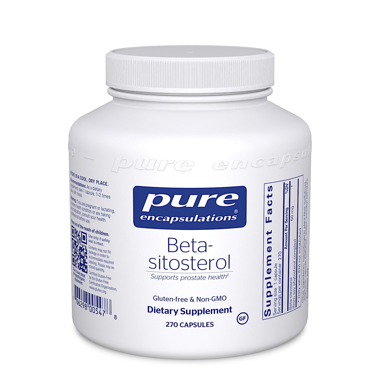 Pure Encapsulations, Beta-Sitosterol, 270 Capsules UPC 766298005478 | HiLife Vitamins