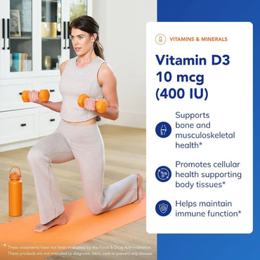 Pure Encapsulations, Vitamin D3 10 mcg 400 IU, 120 Capsules UPC 766298006222 | Hilife Vitamins
