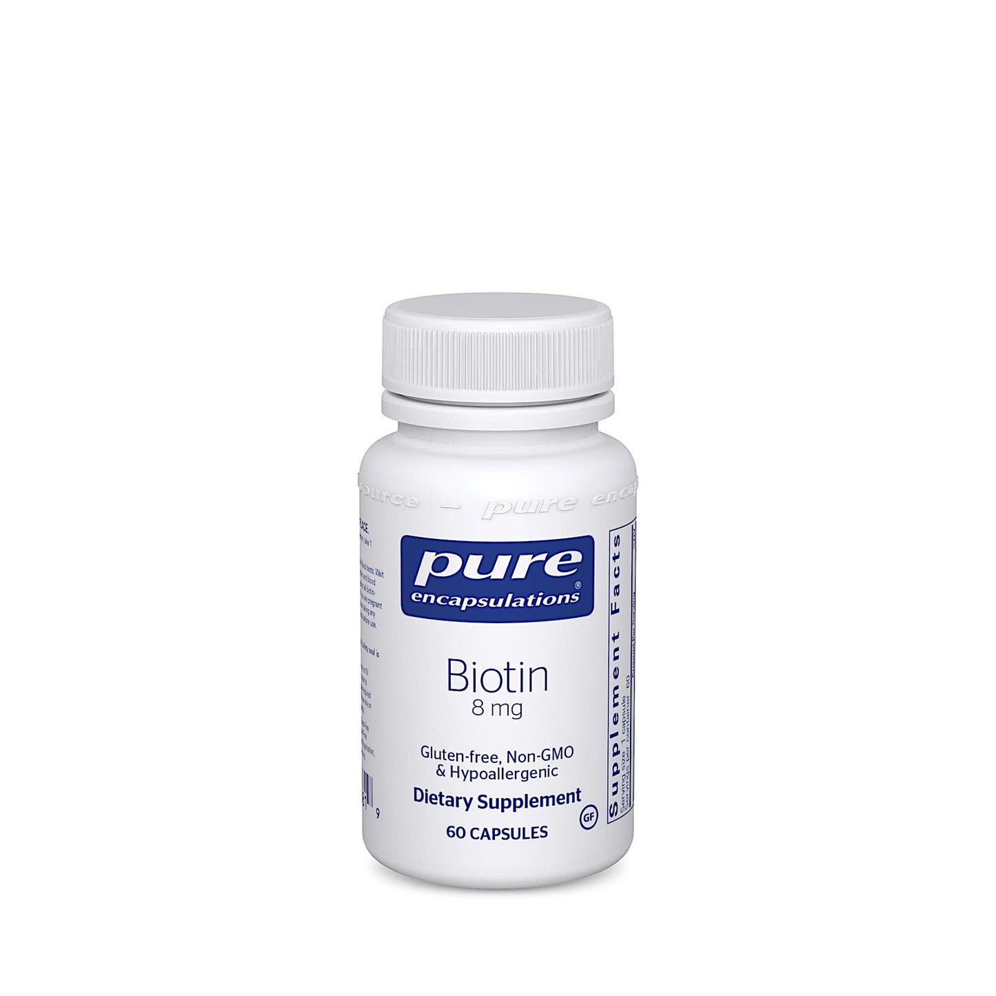 Pure Encapsulations, Biotin 8 mg, 60 Capsules UPC 766298006819 | HiLife Vitamins