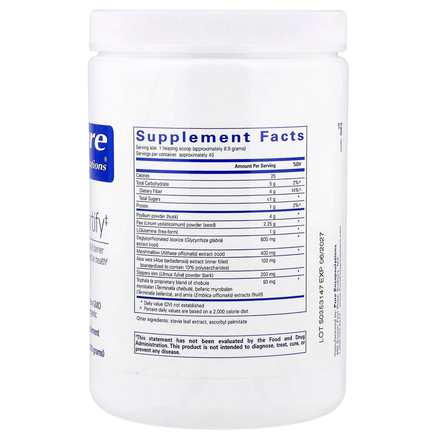 Pure Encapsulations, G. I. Fortify, 14.1 oz (400 g) UPC 766298007120 | HiLife Vitamins