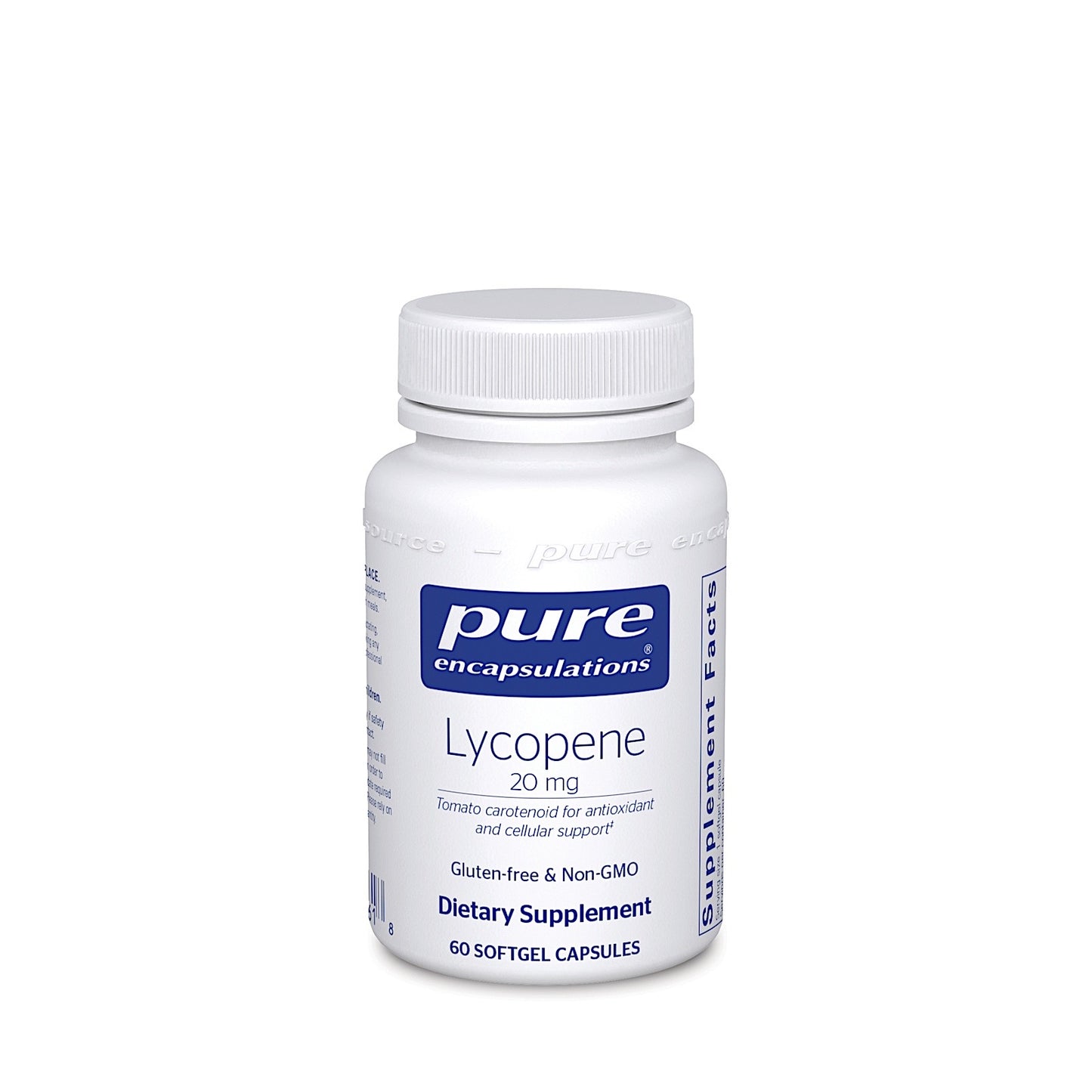 Pure Encapsulations, Lycopene 20 mg, 60 Softgels UPC 766298007618 | HiLife Vitamins