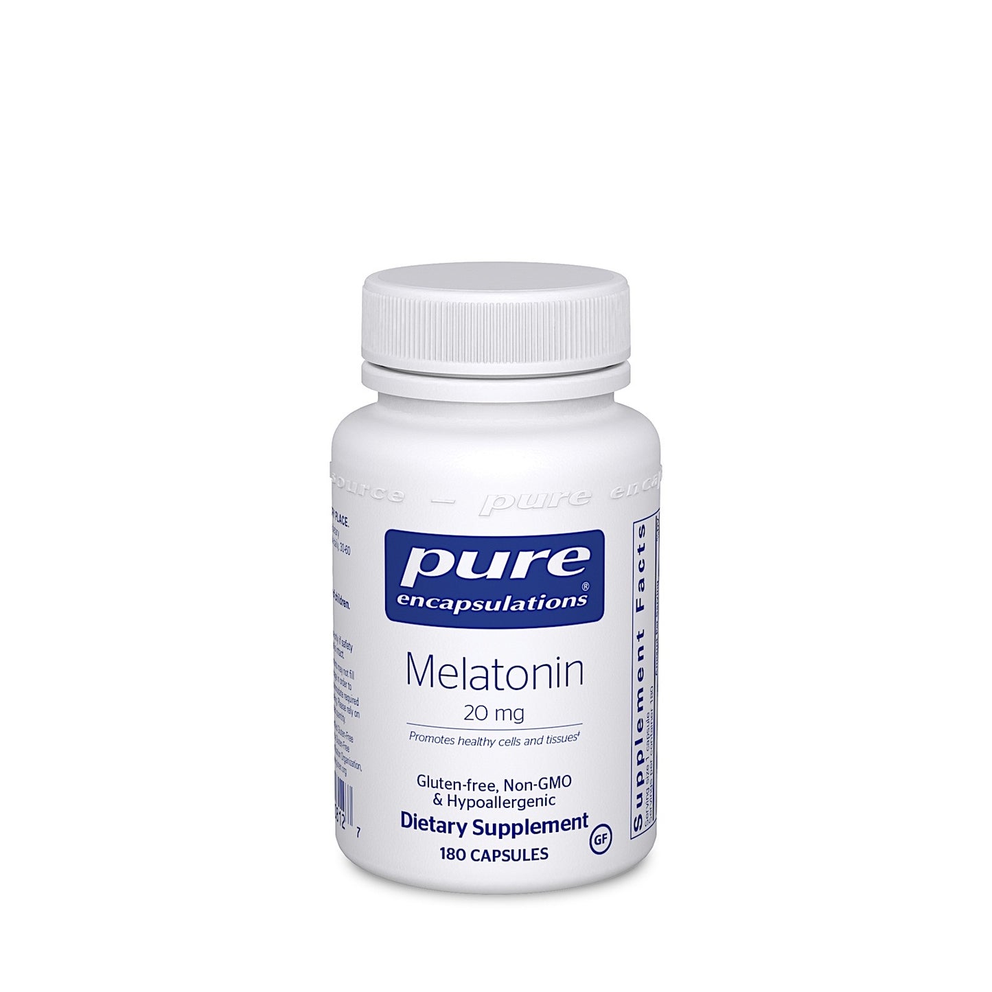 Pure Encapsulations, Melatonin 20 mg, 180 Capsules UPC 766298008127 | HiLife Vitamins