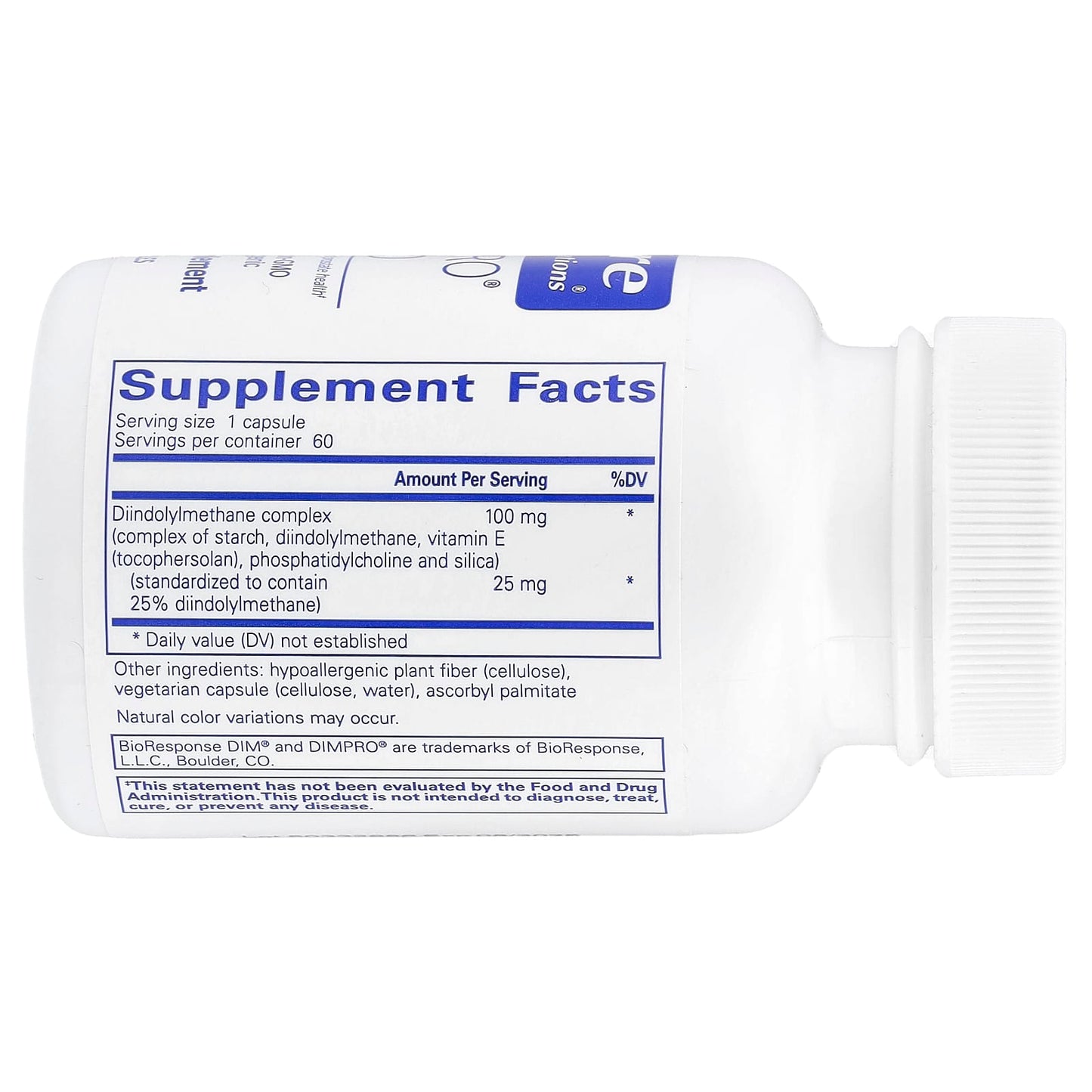 Pure Encapsulations, DIM-Pro 100, 60 Capsules - 766298008561 | Hilife Vitamins