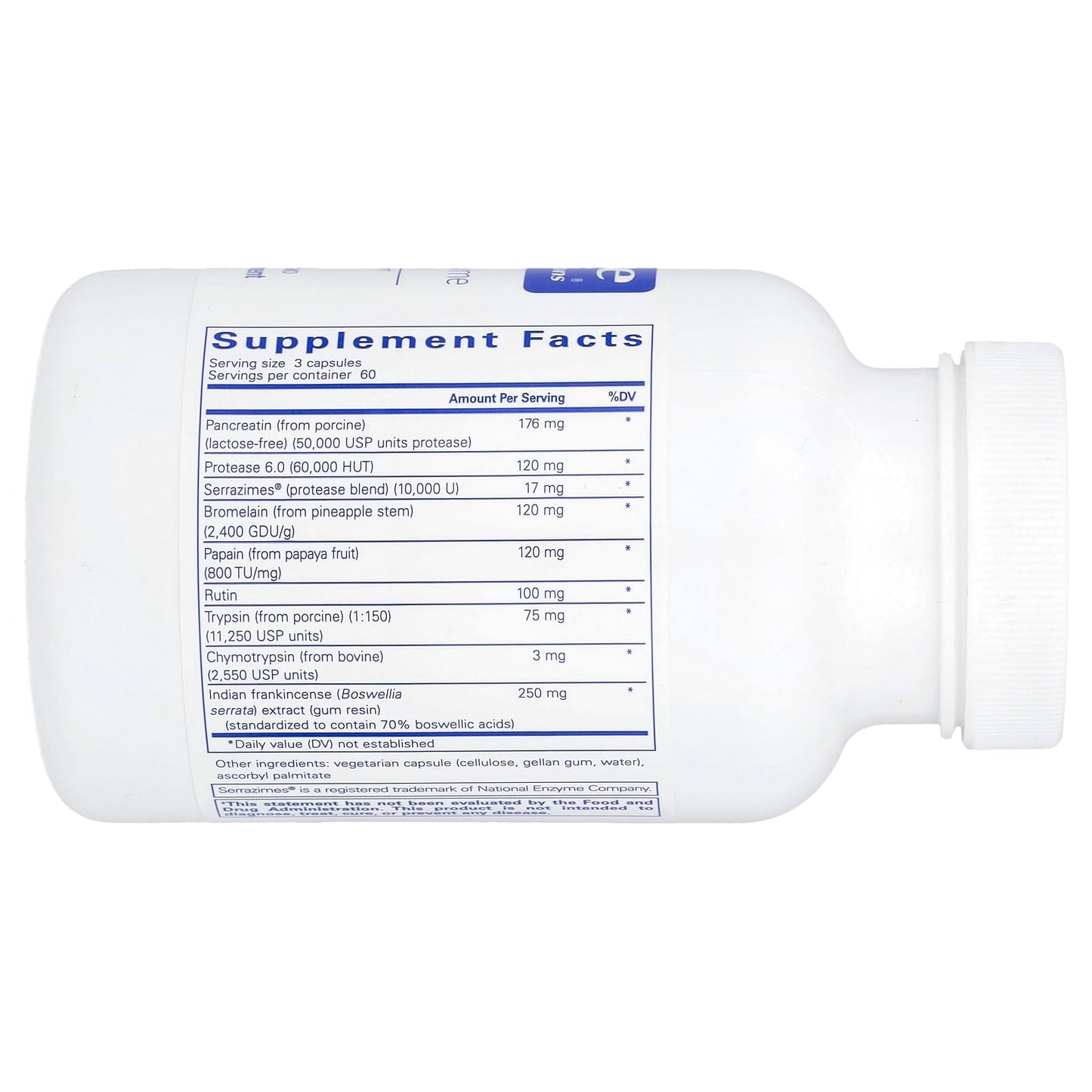 Pure Encapsulations, Systemic Enzyme Complex, 180 Capsules UPC 766298008622 | HiLife Vitamins