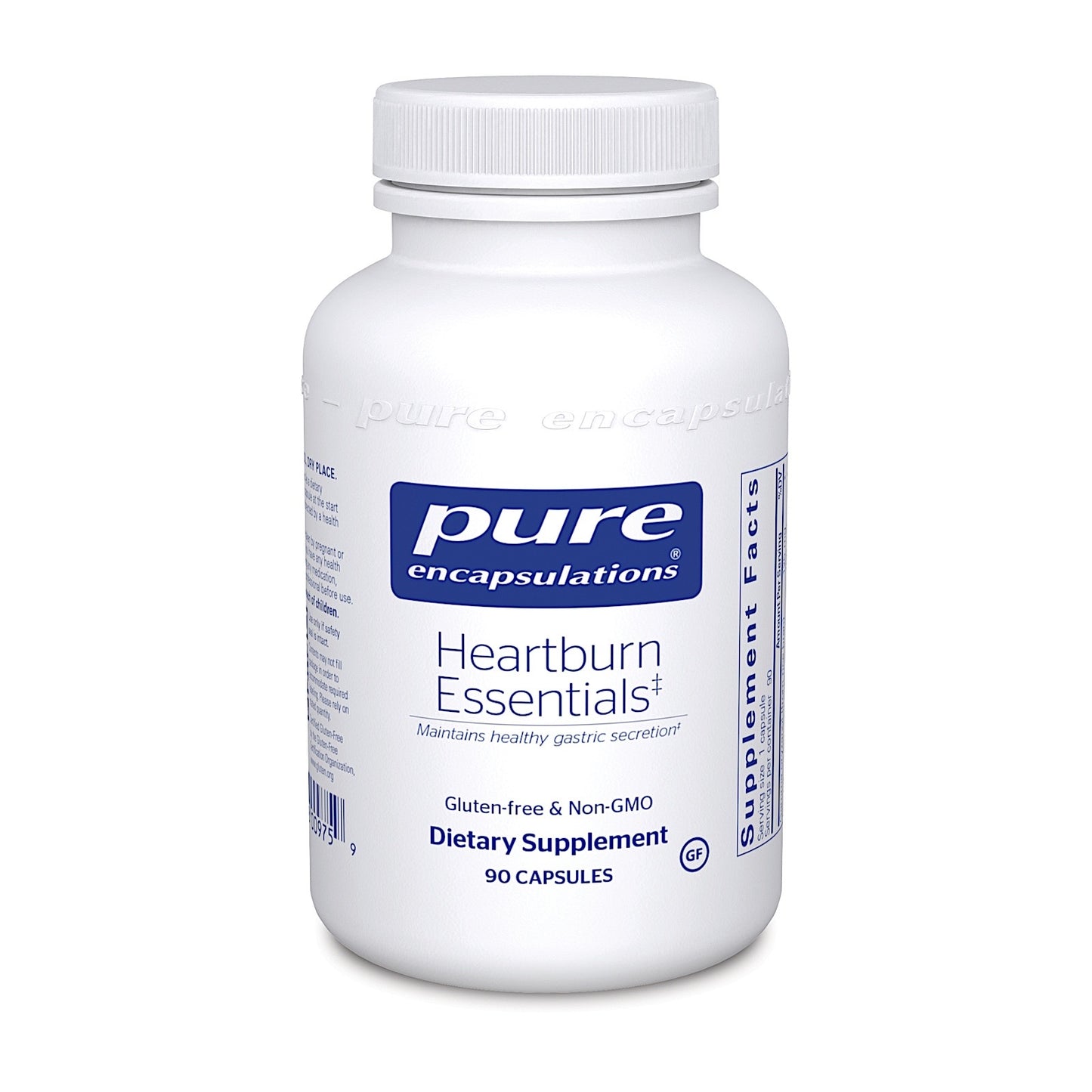Pure Encapsulations, Heartburn Essentials, 90 Capsules UPC 766298009759 | HiLife Vitamins