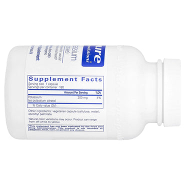 Pure Encapsulations, Potassium Citrate, 180 Capsules UPC 766298011158 | HiLife Vitamins