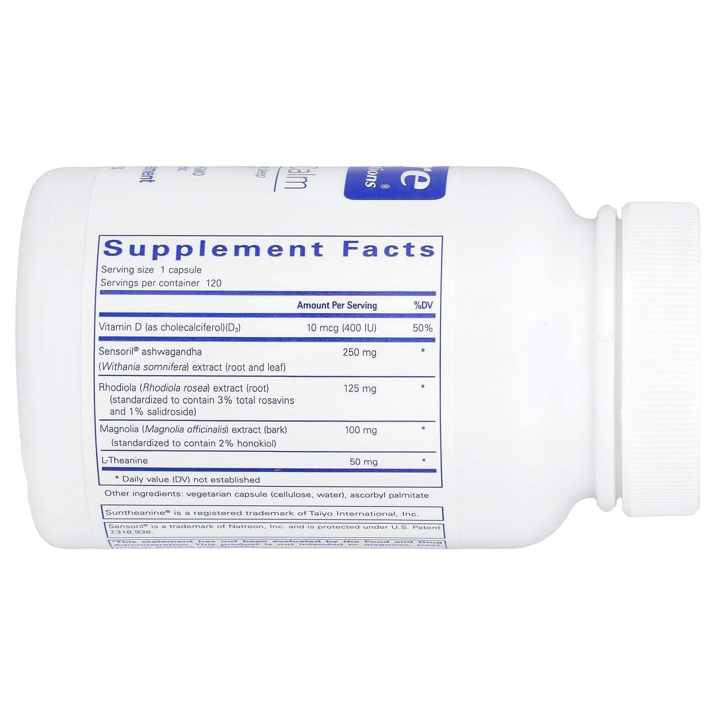 Pure Encapsulations, Cortisol Calm, 120 Capsules UPC 766298012162 | HiLife Vitamins