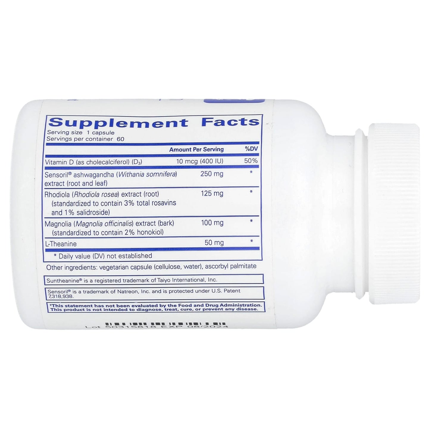 Pure Encapsulations, Cortisol Calm, 60 Capsules UPC 766298012179 | HiLife Vitamins