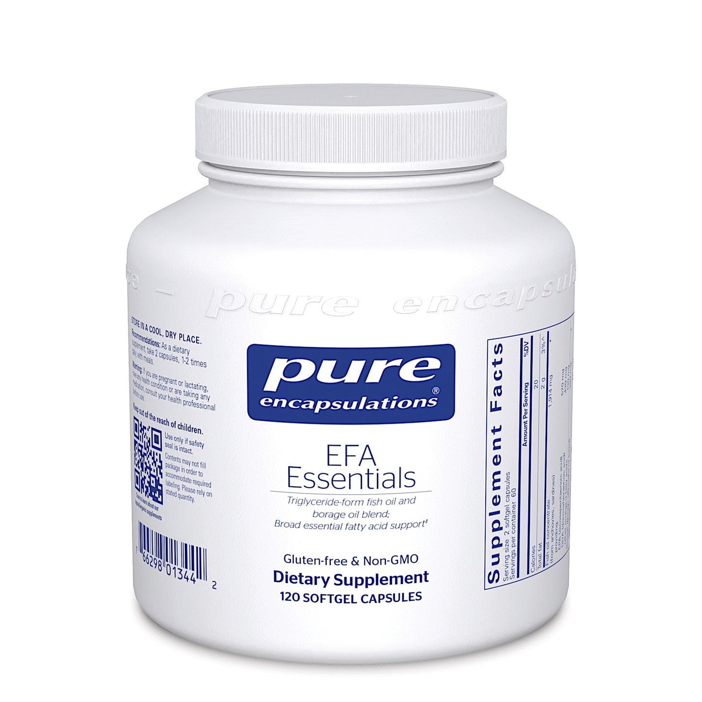 Pure Encapsulations, EFA Essentials, 120 Softgels UPC 766298013442 | HiLife Vitamins
