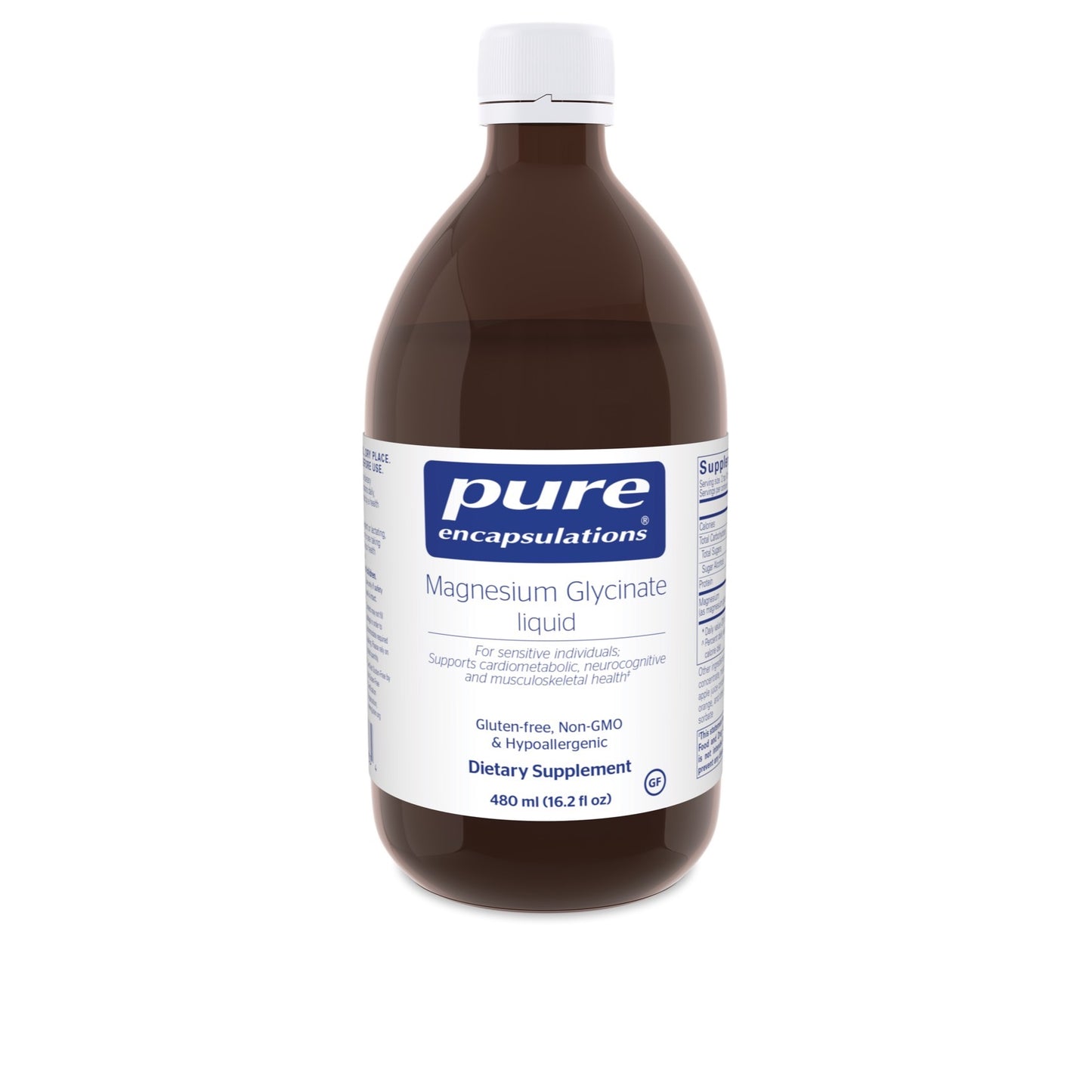 Pure Encapsulations, Magnesium Glycinate Liquid, 16.2 Fl Oz UPC 766298017334 | HiLife Vitamins