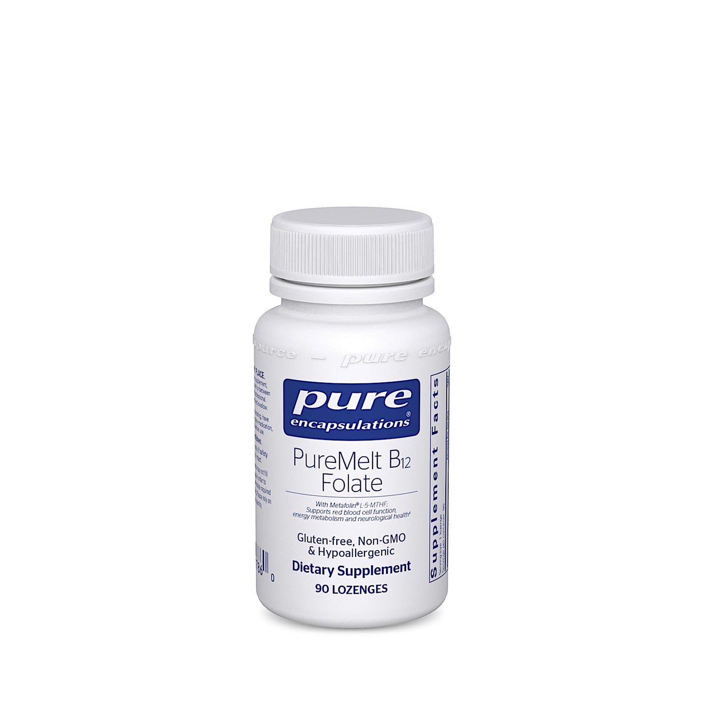 Pure Encapsulations, Puremelt B12 Folate, 90 Lozenges UPC 766298017860 | HiLife Vitamins