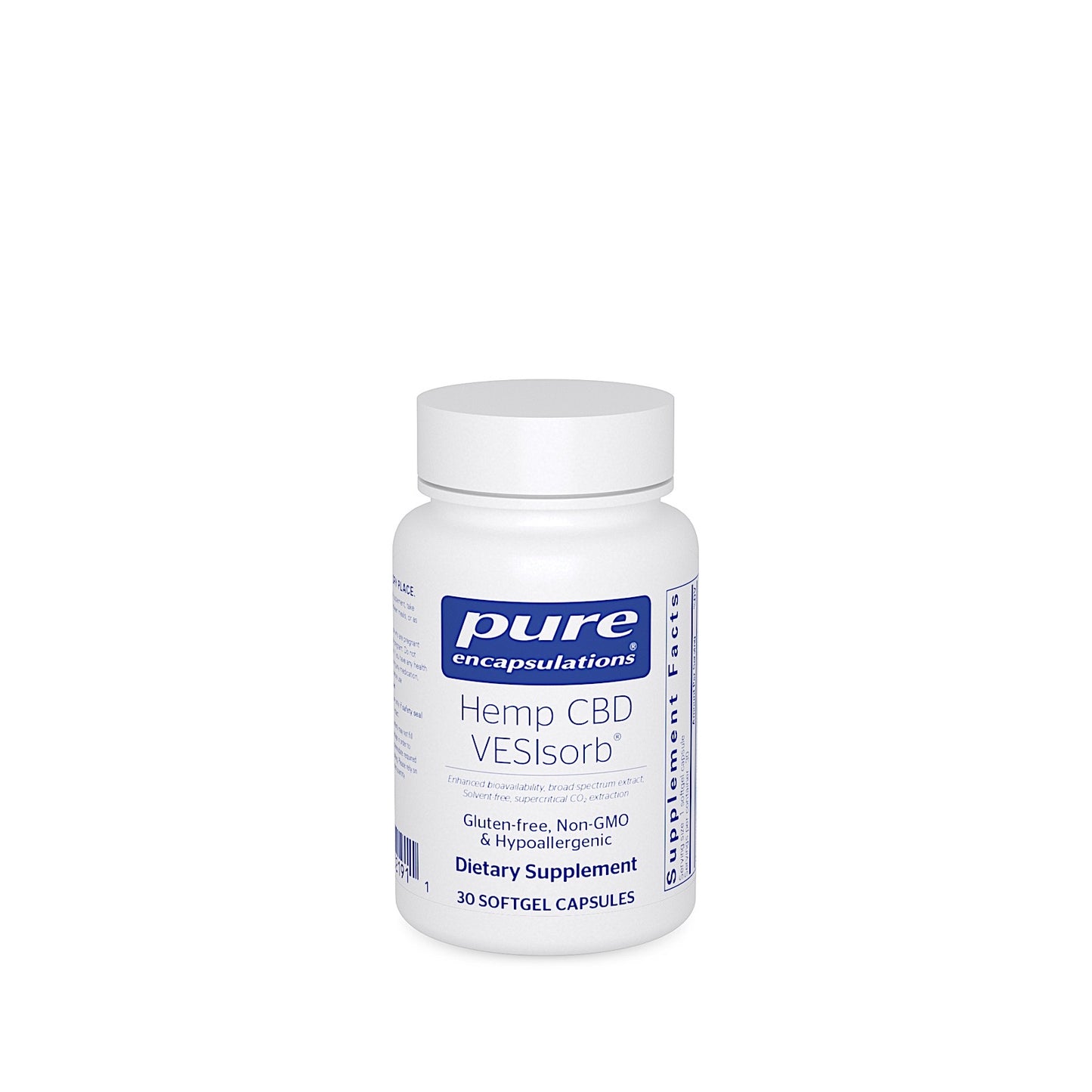 Pure Encapsulations, Hemp extract VESIsorb, 30 Capsules UPC 766298021911 | HiLife Vitamins