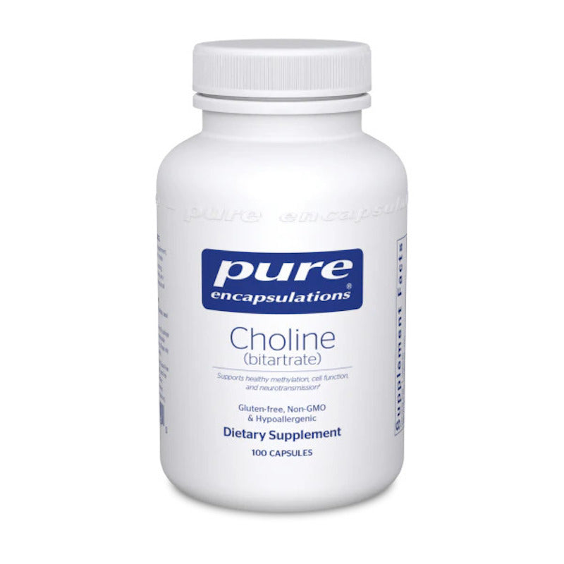 Pure Encapsulations, Choline (bitrate) 275 mg, 100 Capsules UPC 766298024790 | HiLife Vitamins