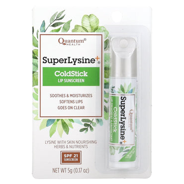 Quantum, Super Lysine+ Cold Stick SPF21, 5 UPC 046985016261 | Hilife Vitamins