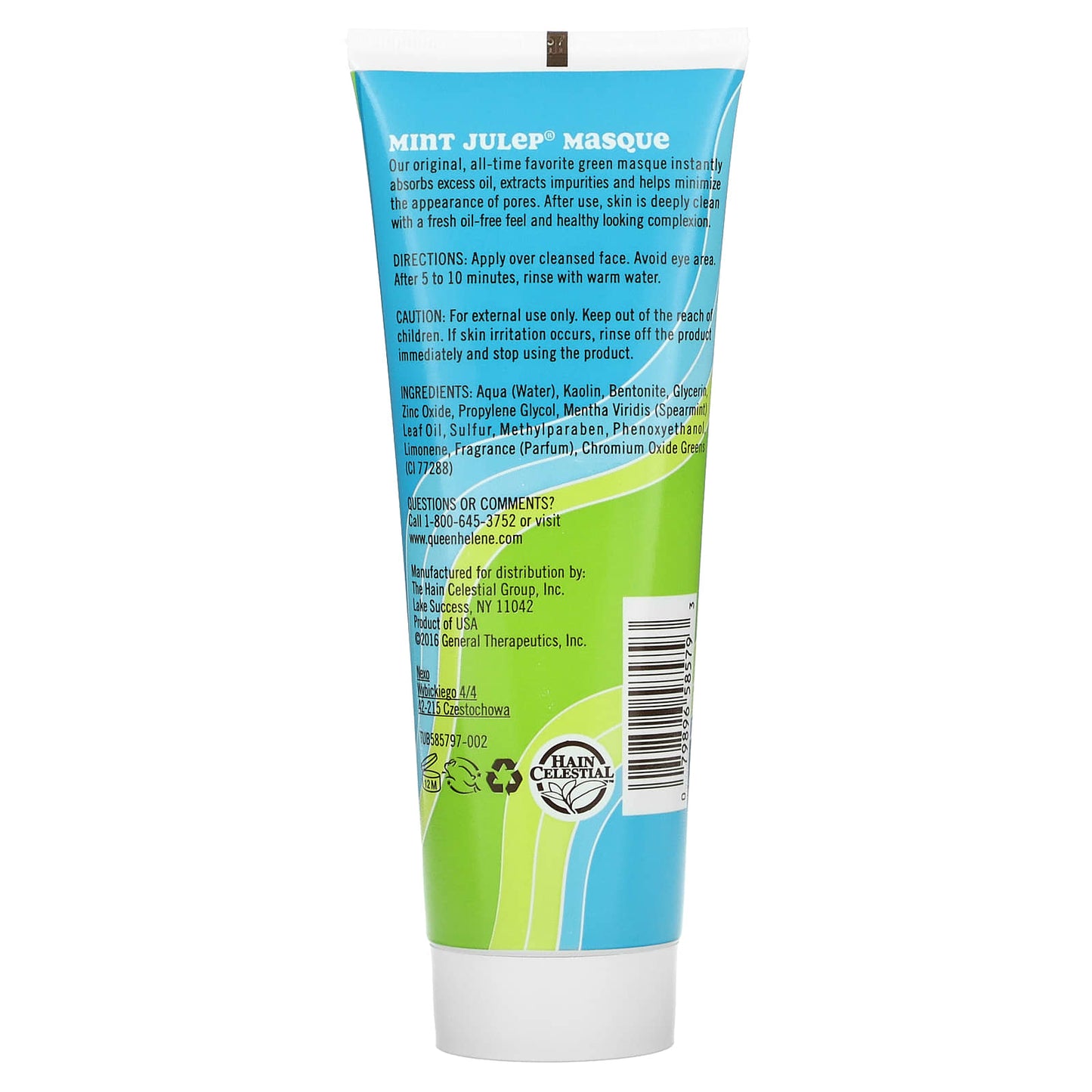 Queen Helene Beauty Products, Masque Mint Julep, 8 Oz UPC 079896585793 | HiLife Vitamins