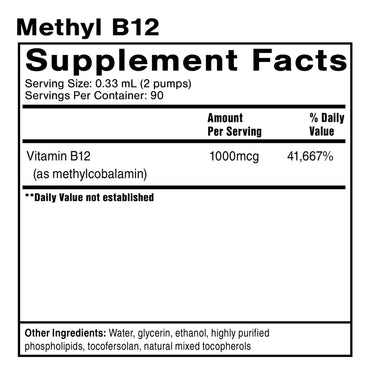 Quicksilver Scientific, Methyl B-12, 1.0 FL OZ (30mL) UPC 019962509315 | HiLife Vitamins