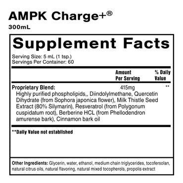 Quicksilver Scientific, AMPK+ Charge, 10.14 fl oz(300ml) UPC 644216048908 | HiLife Vitamins