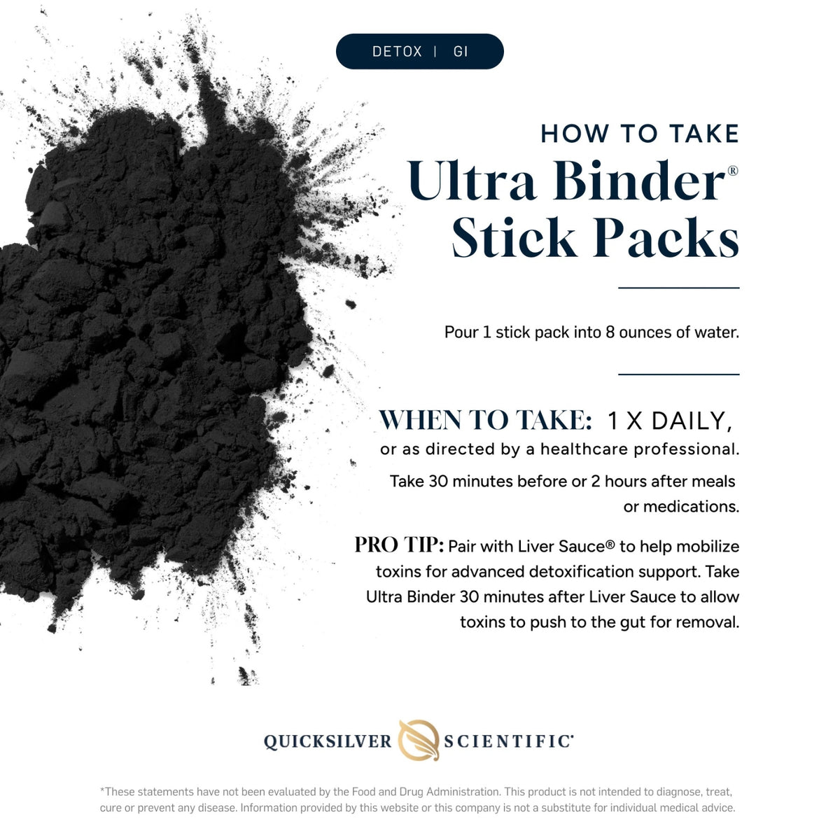 Quicksilver Scientific, Ultra Binder® Stick Packs, 20 Servings UPC 752830005686 | Hilife Vitamins