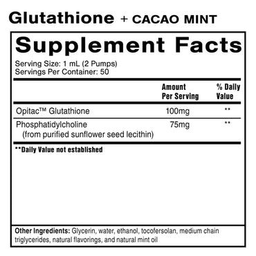 Quicksilver Scientific, Liposomal Glutathione+ Cacao Mint, 1.7 FL OZ (50mL) UPC 810147500574 | HiLife Vitamins