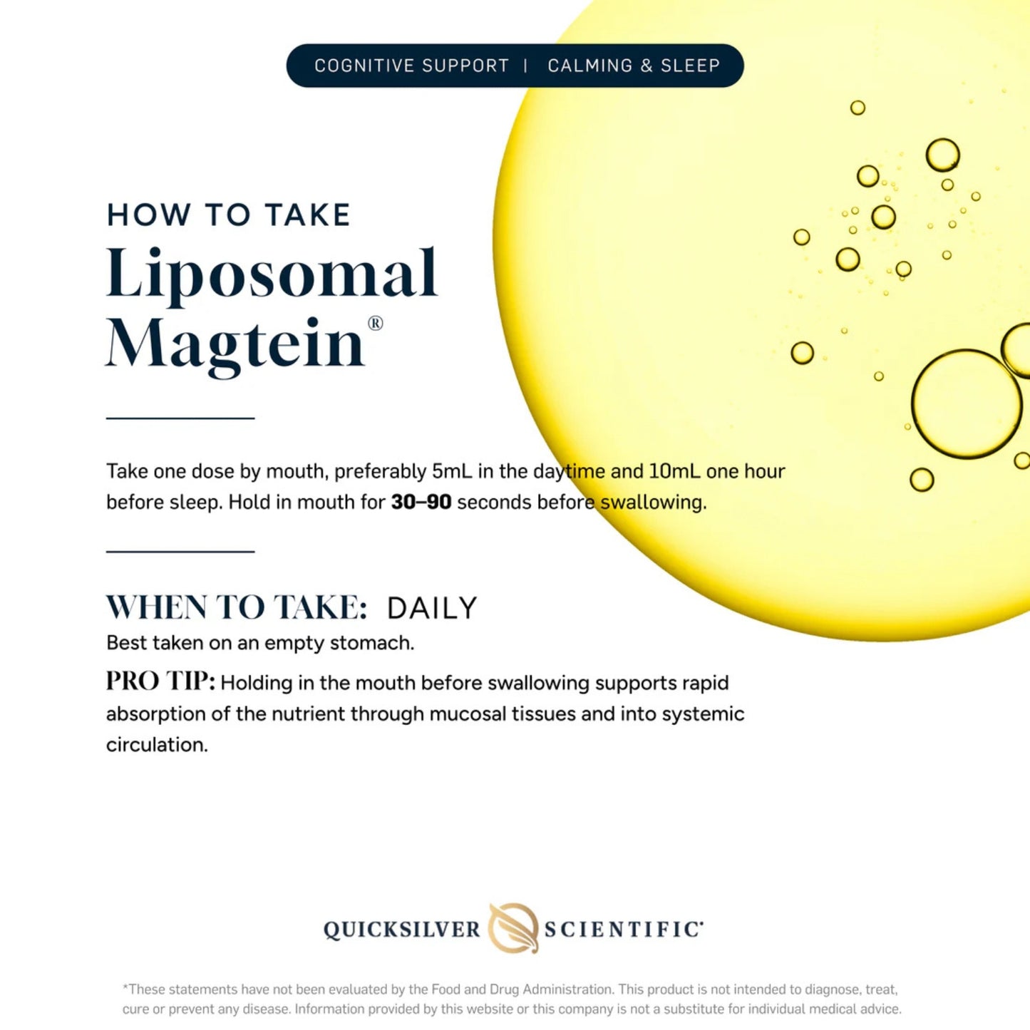 Quicksilver Scientific, Liposomal Magtein®, 15.2 FL OZ (450mL) UPC 810147501267 | HiLife Vitamins
