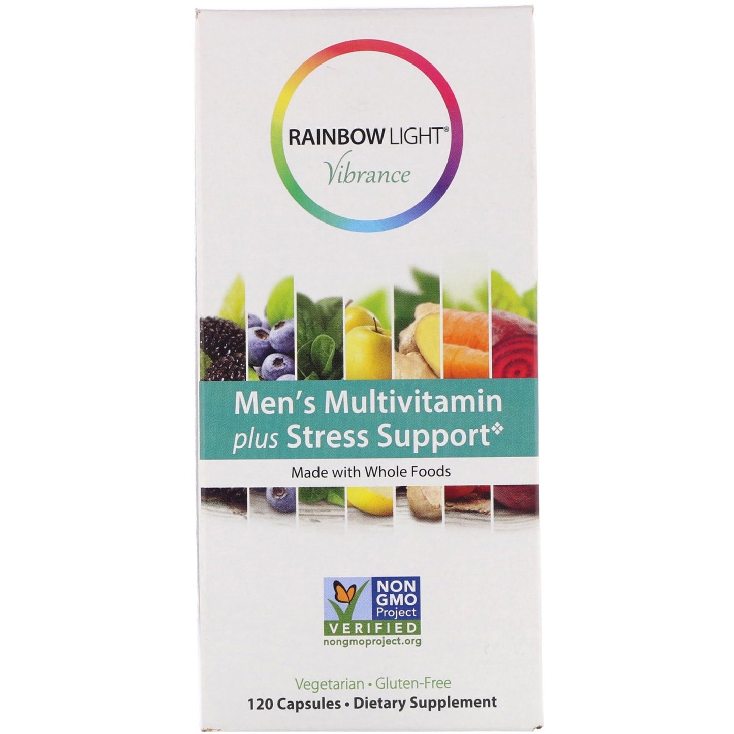 Rainbow Light, Vibrance Men's Multivitamin Plus Stress Support, 120 Vegetarian Capsules UPC 021888780617 | HiLife Vitamins