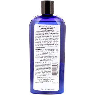 Rainbow Research, Colloidal Oatmeal Body Wash Unscented, 12 Oz UPC 000518100186 | Hilife Vitamins