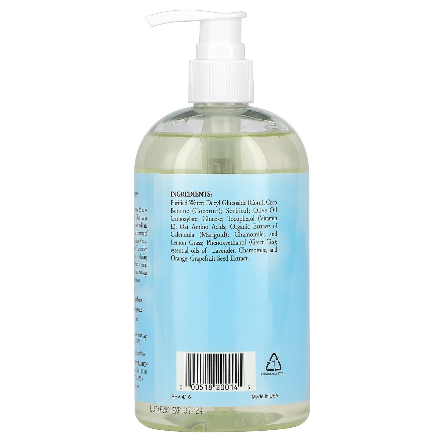 Rainbow Research, Baby Shampoo Scented, 16 Oz UPC 000518200145 | Hilife Vitamins