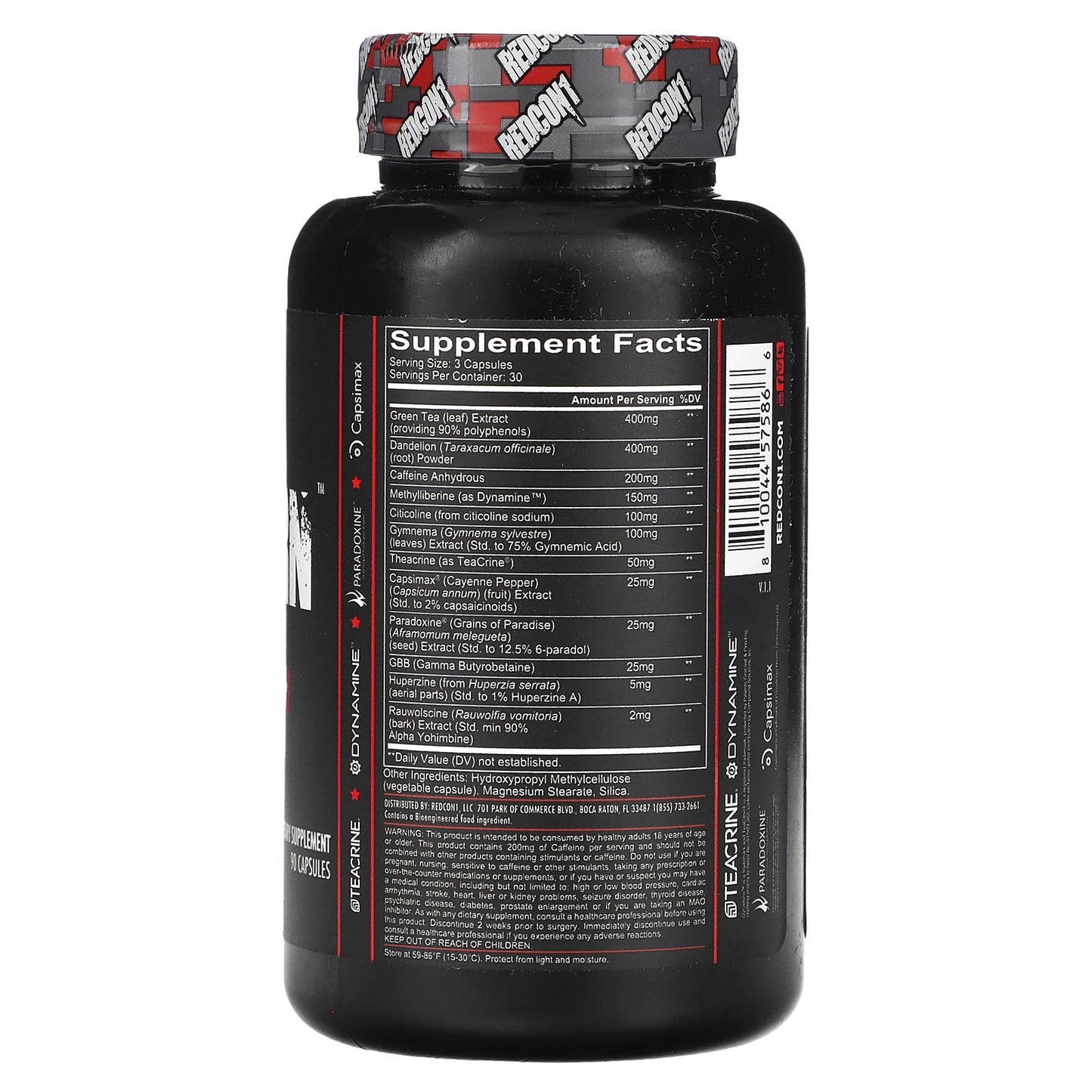 Redcon1, C-Burn, Extreme Fat Burner, 90 Capsules UPC 810044575866 | HiLife Vitamins