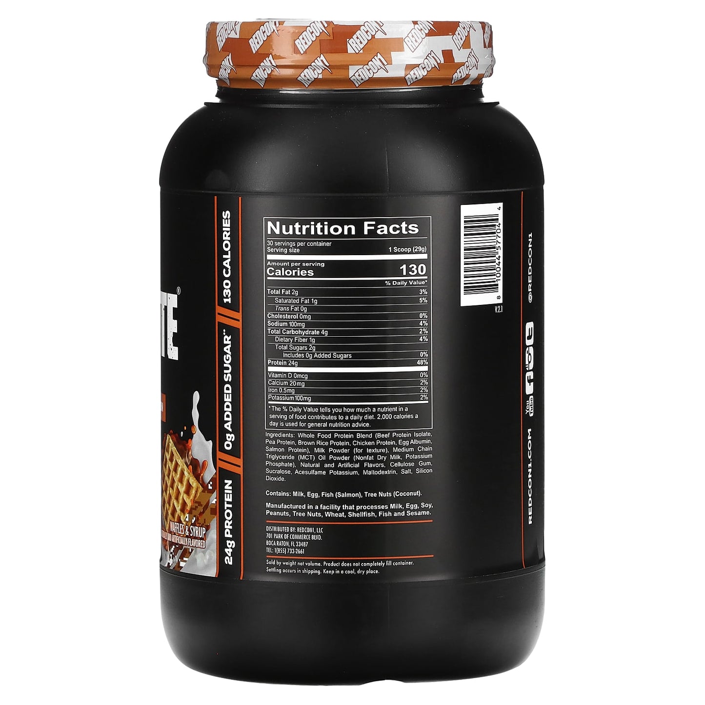 Redcon1, MRE Lite, Whole Food Protein, Waffles & Syrup, 1.92 lb (870 g) UPC 810044577044 | HiLife Vitamins