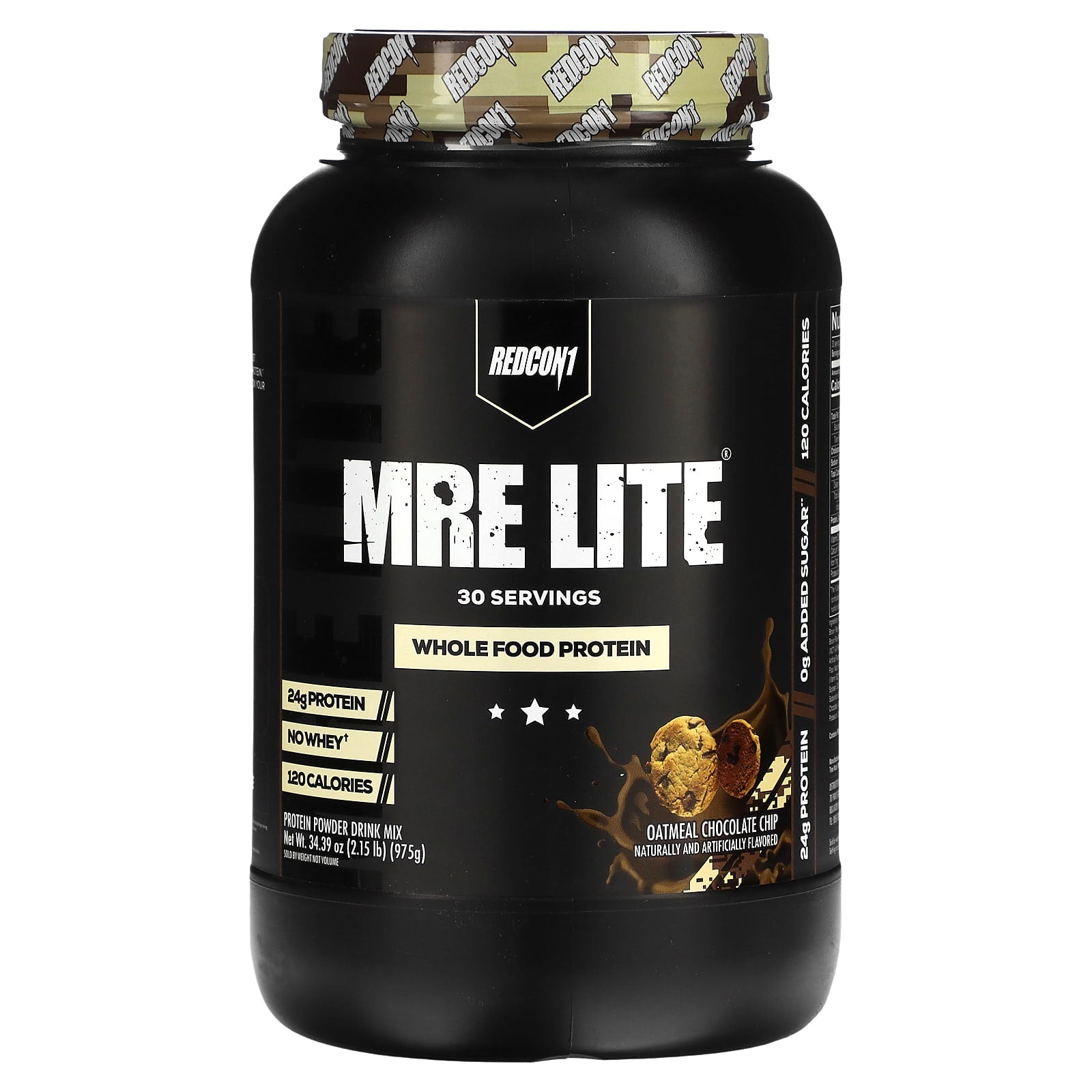 Redcon1, MRE Lite, Whole Food Protein, Oatmeal Chocolate Chip, 2.15 lb (975 g) UPC 850004759080 | HiLife Vitamins