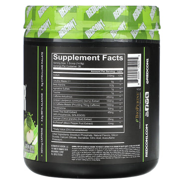 Redcon1, Total War, Pre-Workout, Green Apple, 15.66 oz (444 g) UPC 850004759295 | HiLife Vitamins