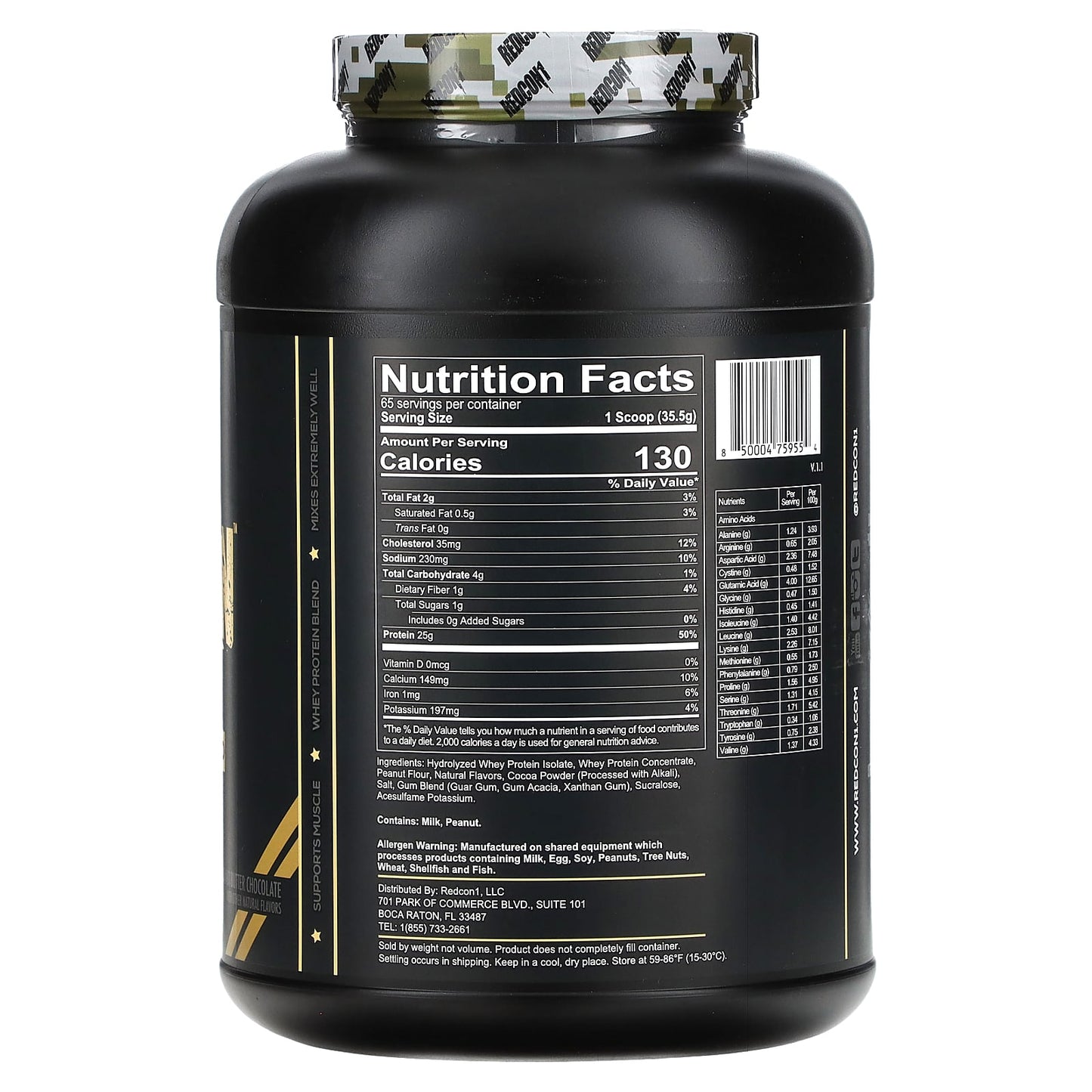 Redcon1, Ration, Whey Protein Blend, Peanut Butter Chocolate, 5.09 lbs (2, 5.09 lbs (2,307.5 g) UPC 850004759554 | HiLife Vitamins