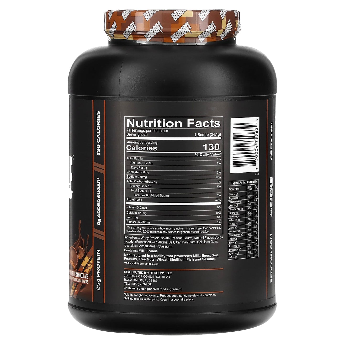 Redcon1, Isotope, 100% Whey Isolate, Peanut Butter Chocolate, 5.34 lb (2, 5.34 lb (2,421 g) UPC 850004759639 | HiLife Vitamins