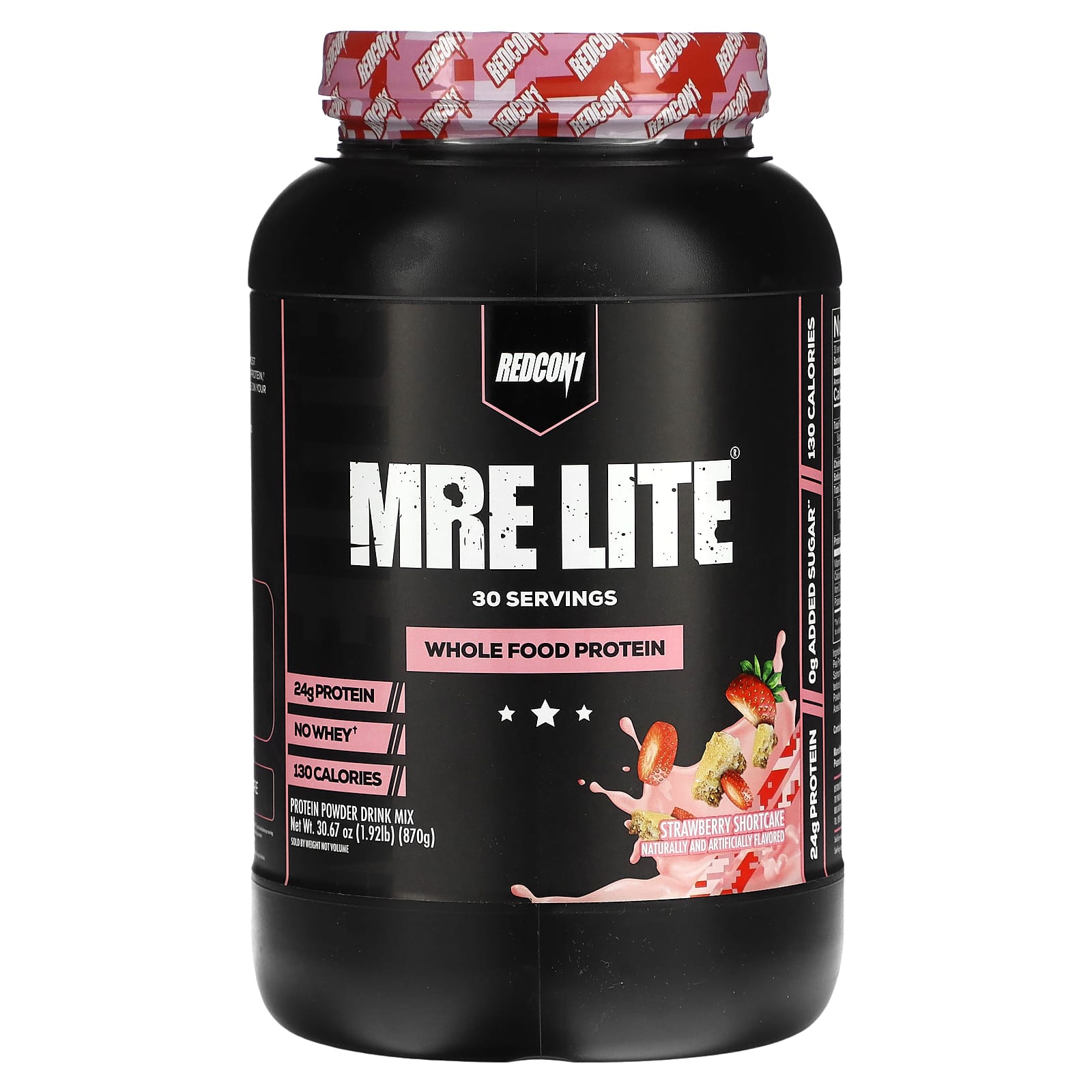 Redcon1, MRE Lite, Whole Food Protein, Strawberry Shortcake, 1.92 lb (870 g) UPC 850004759882 | HiLife Vitamins