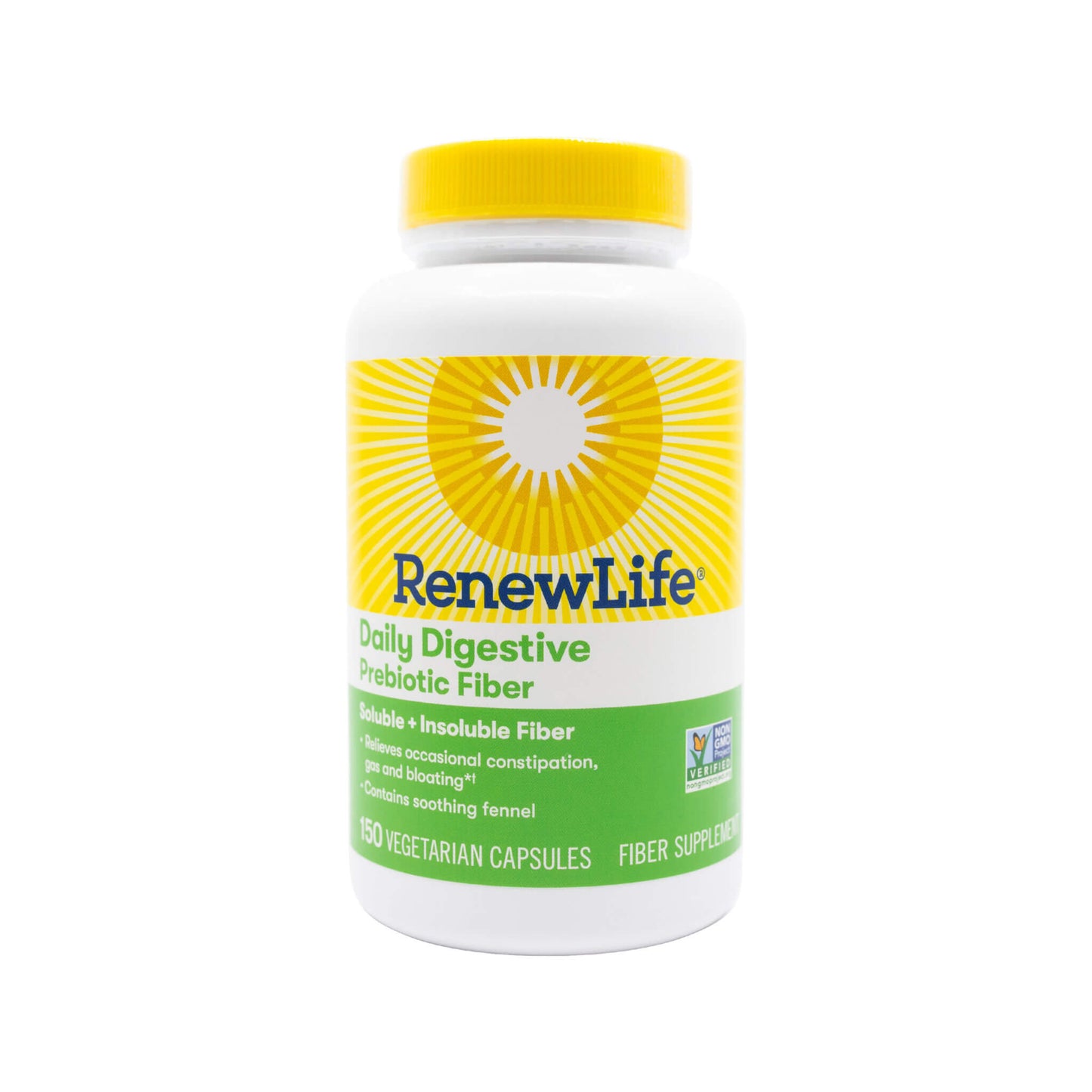 Renew Life, Daily Digestive Prebiotic Fiber, 150 Vegetarian Capsules UPC 631257121325 | HiLife Vitamins