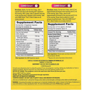 Renew Life, CandiSmart™, 15-Day Program, 60 Vegetarian Capsules UPC 631257355553 | HiLife Vitamins