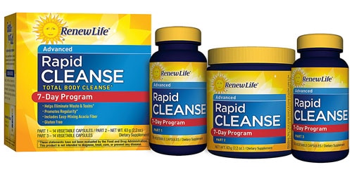 Renew Life, TOTAL BODY RAPID CLEANSE 7 DAY, 3 Kit UPC 631257560247 | HiLife Vitamins