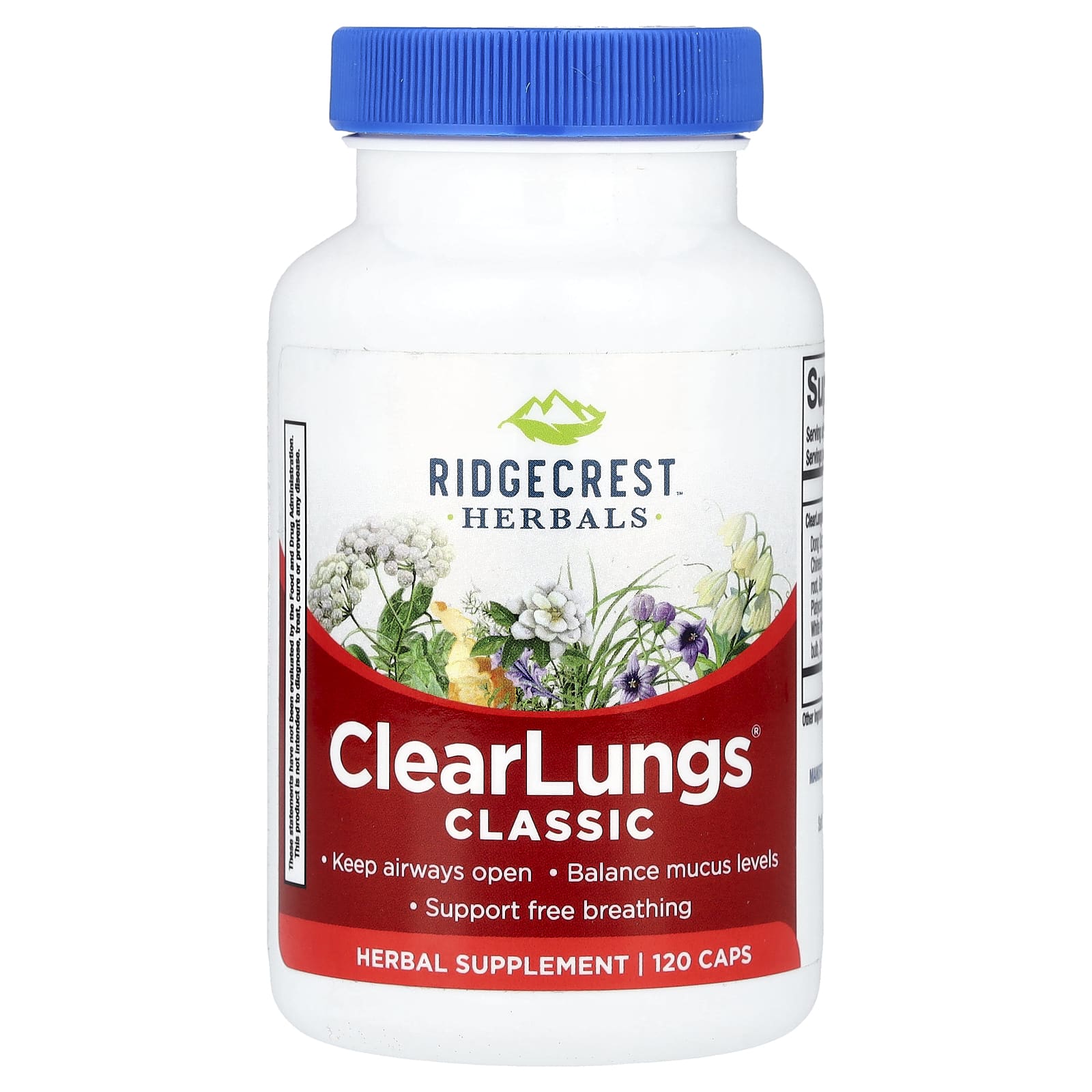 Ridgecrest Herbals, ClearLungs® Classic, 120 Caps UPC 355724001360 | Hilife Vitamins