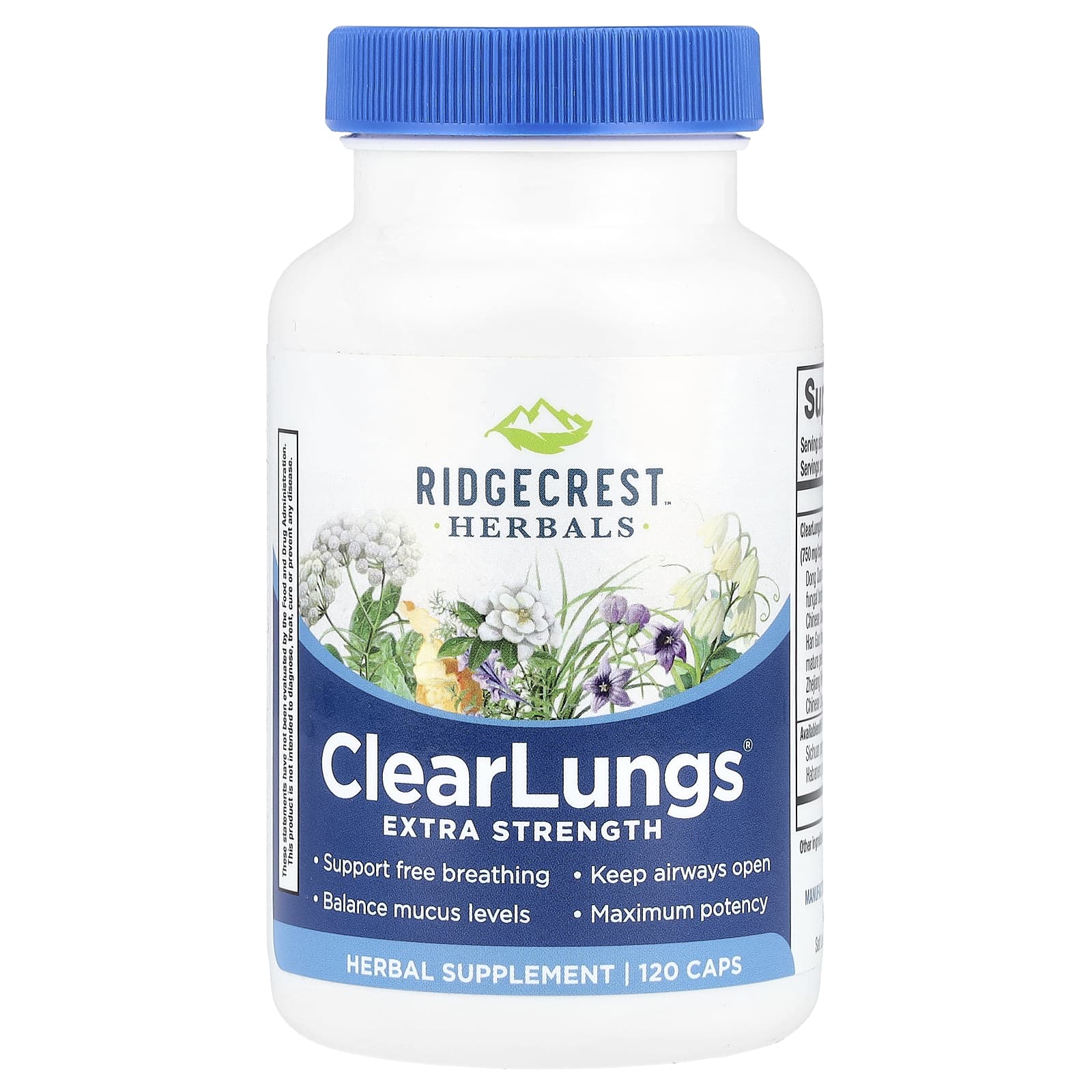 Ridgecrest Herbals, ClearLungs, Extra Strength, 120 Vegan Capsules UPC 355724001568 | HiLife Vitamins