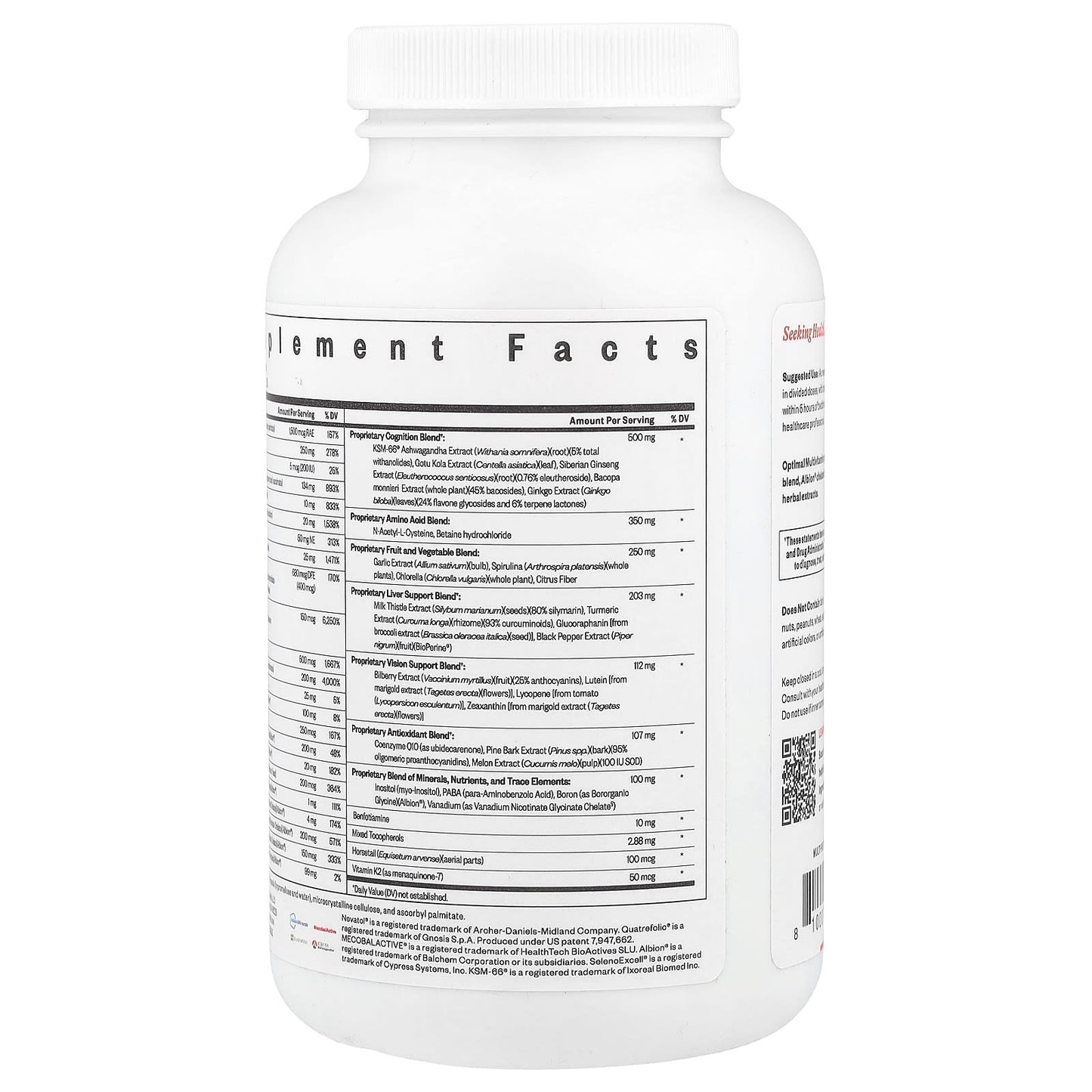 Seeking Health, Optimal Multivitamin, 240 Vegetarian Capsules UPC 810007520940 | HiLife Vitamins