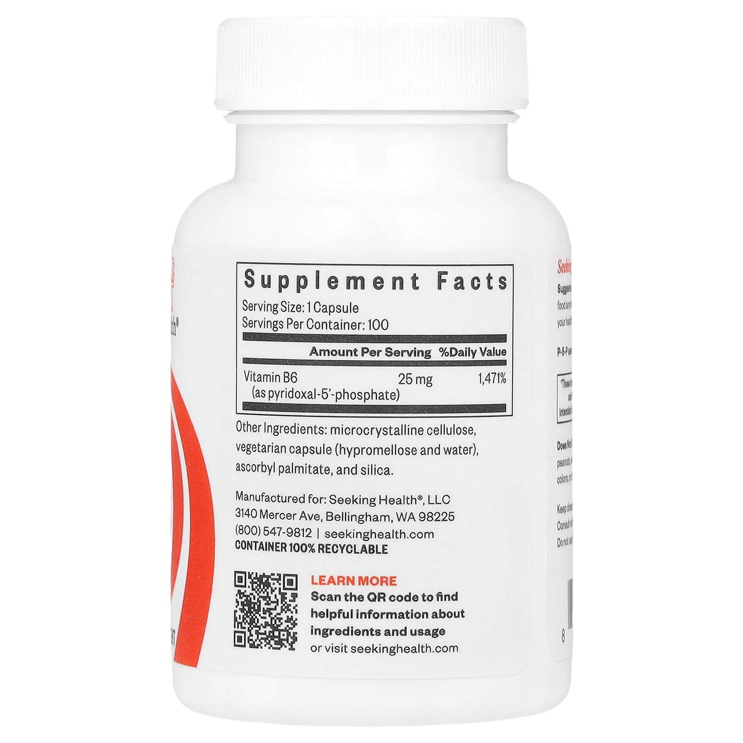 Seeking Health, P-5-P, 100 Capsules UPC 810007520995 | HiLife Vitamins